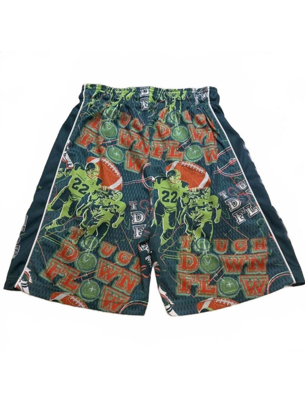 Flow Society Boys' Touch Down Flow Attack Shorts - Green/Orange/Red Youth Large